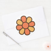 Rond Bold Retro Daisy Sticker (Enveloppe)
