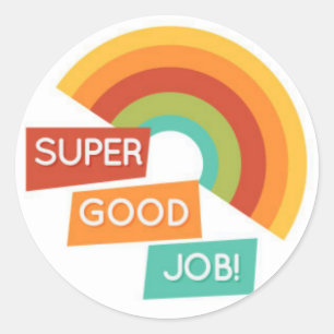 Rond Bon Travail Professeur Étudiant Sticker Classic Ro