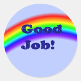 Rond Bon travail Sticker Arc-en-ciel, petit