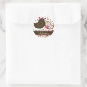 Rond Bonbons doux Damask Chicks Sticker de fête d'anniv (Sac)