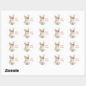 Rond Bonjour ami Long Haired Chihuahua Sticker (Feuille)