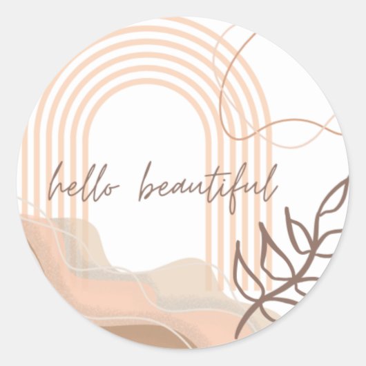 Rond Bonjour beau sticker vinyle abstrait (Devant)