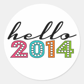Rond Bonjour Bonne année 2014 Sticker du réveillon du N