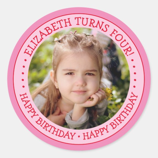 Rond BONJOUR D'ANNIVERSAIRE Photo Sticker (Devant)