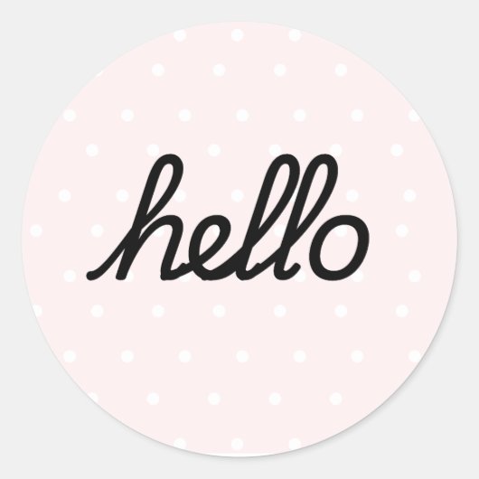 Rond Bonjour ! Sticker Pois (Devant)