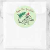 Rond Bonne année 2019 Custom Sticker (Sac)