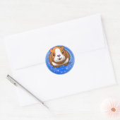 Rond Booboo Piggy Round bleu sticker (Enveloppe)