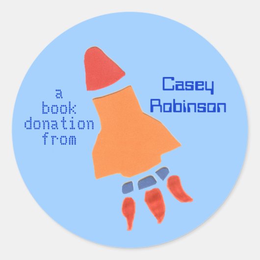 Rond Book donation sticker - rocket (Devant)