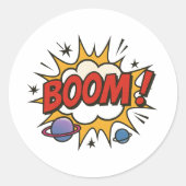 Rond BOOM Comic Style Sticker – Bold Pop Art Explosion (Devant)