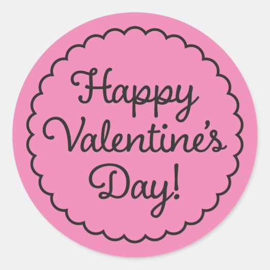 Rond Bordure à crampons Sticker Saint-Valentin rose (Devant)