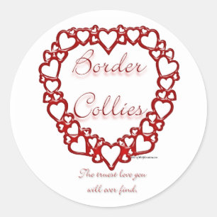Rond Bordure Collie Véritable Amour - Sticker