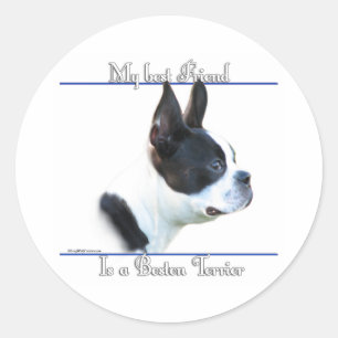 Rond Boston Terrier Best Friend 2 - Sticker