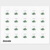 Rond Botanical Wildflower Wedding Sticker (Feuille)