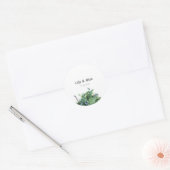 Rond Botanical Wildflower Wedding Sticker (Enveloppe)