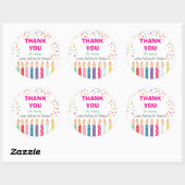 Rond Bougies Anniversaire Merci Sticker Cupcake Topper (Feuille)