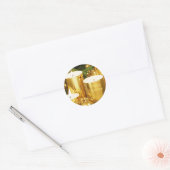 Rond Bougies d'or Sticker de Noël (Enveloppe)