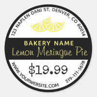 Boulangerie à tarte au citron meringue Sticker ron