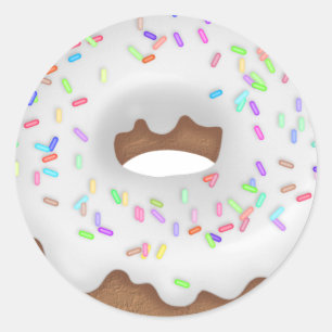 Rond Boulangerie blanche glacée Sprinled sticker Donut