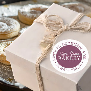 Rond Boulangerie personnalisée Sticker violet fait mais