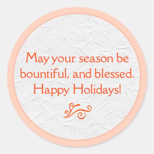 Rond Bountiful & Blessed Holiday Round Sticker (Devant)
