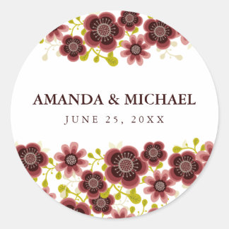 Rond Bouquet floral romantique Sticker de jour de maria
