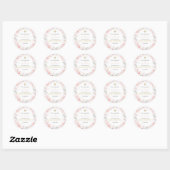 Rond Bouquet rose merci sticker (Feuille)