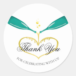 Rond Bouteilles de Champagne Sticker Mariage Classic Ro