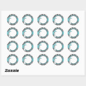 Rond Boutique Chic Sticker Aqua (Feuille)