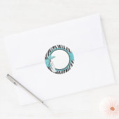 Rond Boutique Chic Sticker Aqua (Enveloppe)