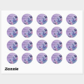 Rond Bouton bleu et violet brasseur doux 16 Sticker (Feuille)
