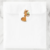 Rond Bouton de papillon de caricature mignon Sticker (Sac)
