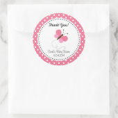 Rond Bouton mignon Baby shower Sticker rose (Sac)