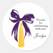 Rond Bow Coquette Graduation Party Favor Sticker (Devant)
