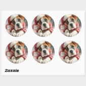 Rond Boxer Round Round Christmas Sticker (Feuille)