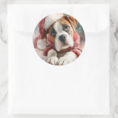 Rond Boxer Round Round Christmas Sticker (Sac)