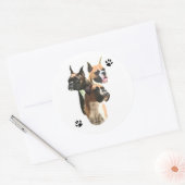 Rond Boxer Trio - Sticker (Enveloppe)