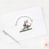 Rond Boy Fairy Riding Sur Turtle Sticker (Enveloppe)