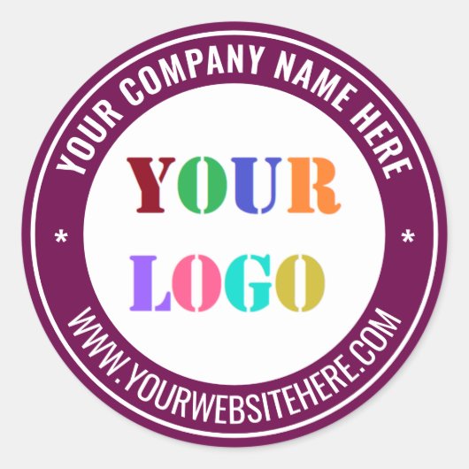 Rond Branded Company Logo Text Round Sticker Template (Devant)