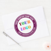 Rond Branded Company Logo Text Round Sticker Template (Enveloppe)