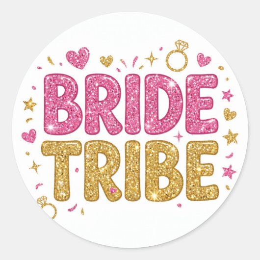 Rond Bride Tribe Glitter Sticker (Devant)