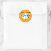 Rond Bright Orange Otisu Pit Bull Sticker (Sac)