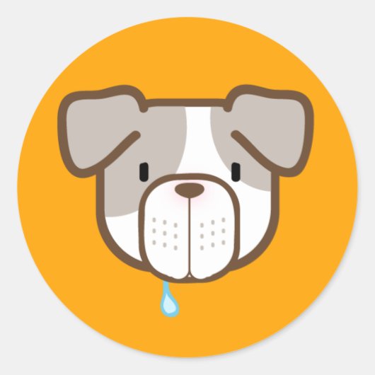 Rond Bright Orange Otisu Pit Bull Sticker (Devant)