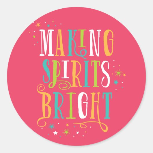 Rond Bright Spirits Modern Holiday Sticker (Devant)