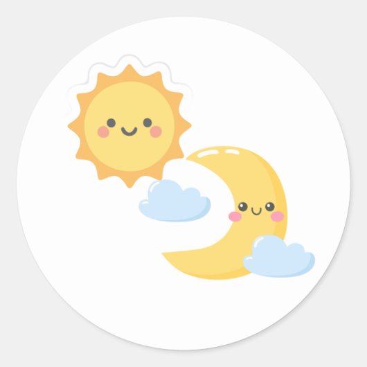 Rond Brighter Together - Sun & Moon sticker (Devant)