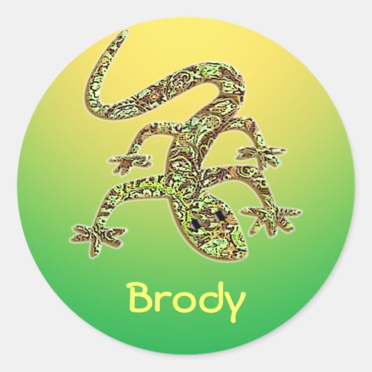 Rond Brody Gecko / Salamander / Lizard Sticker 1 (Devant)