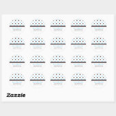 Rond Brown et bleu : Sticker d'adresse de point Polka (Feuille)
