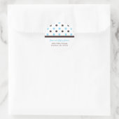 Rond Brown et bleu : Sticker d'adresse de point Polka (Sac)