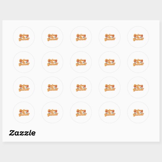 Rond Brown Orange croyez en vous Sticker (Feuille)