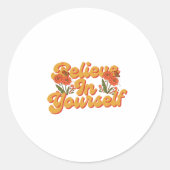 Rond Brown Orange croyez en vous Sticker (Devant)