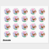 Rond Brunette Sirène Favoriser Sticker Sac (Feuille)